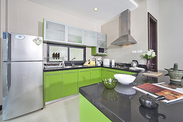 European Kitchen with Garden and Pool View